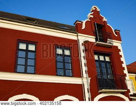 Colorful Old Traditional Style City Urban Houses Svendborg Denmark