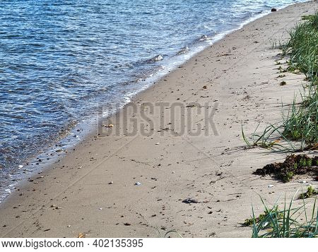 Typical Beautiful Natural Danish Coastline Beach Landscape In The Summer Fyn Funen Denmark