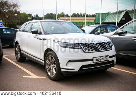 Moscow, Russia - August 15, 2020: Luxury Car Range Rover Velar In The City Street.