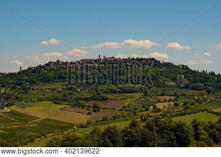 Montepulciano, Italy - September 6th 2020. The Late Summer Landscape Around Montepulciano In Val D'o
