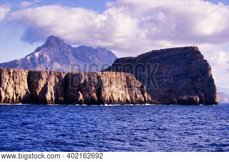 Crete Or Kreta, Greece - Breathtaking Landscape Of Rocky Mountain Terrain In An Island Of Balos Lago