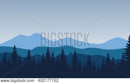 Nice Morning Nature Scenery On The City Edge. City Vector