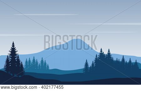 Beautiful Sunrise View On The Edge Of Town. City Vector