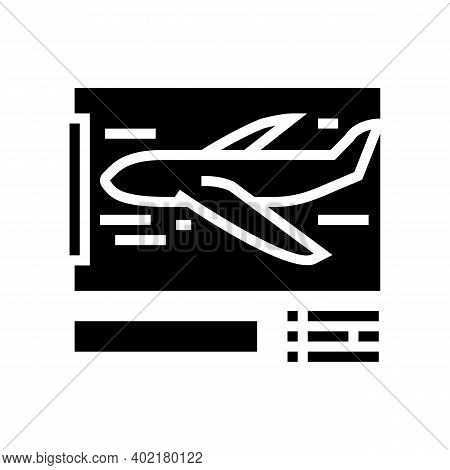Airplane Crash Test Glyph Icon Vector. Airplane Crash Test Sign. Isolated Contour Symbol Black Illus