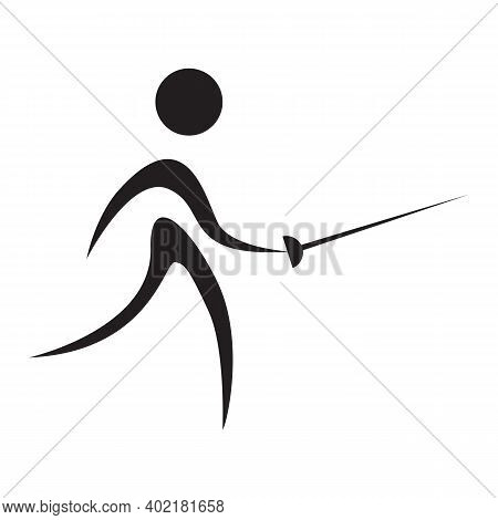 Swordsman Black Icon, Sign On Isolated Background. Swordsman Concept Symbol, Illustration