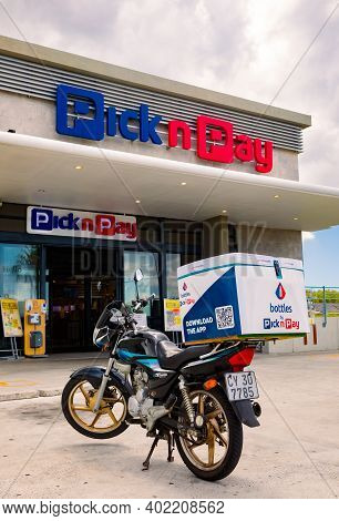 Express Service Home Delivery Bikes Parked Outside Local Pick N Pay Grocery Store
