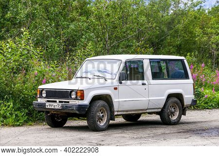 Kirovsk, Russia - August 18, 2020: Compact Offroad Car Isuzu Trooper In The City Street.