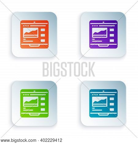 Color Trading Courses Icon Isolated On White Background. Distance Learning Finance Management, Buyin