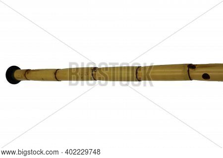 Turkish Ney Reed Flute On White Background.