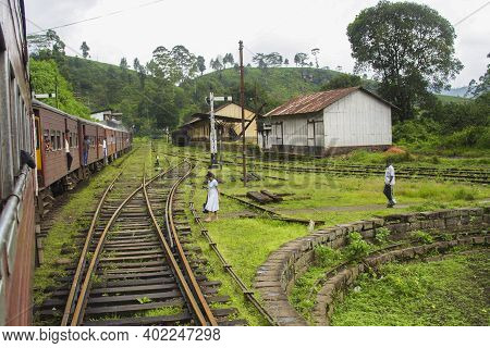 Nuwara Eliya, Sri Lanka - August 16, 2005: Riding With The Highland Express The Scenic Mountain Trac