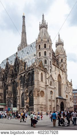 Vienna, Austria - August 02, 2019: Saint Stephen's Cathedral (domkirche) In Center Of Vienna