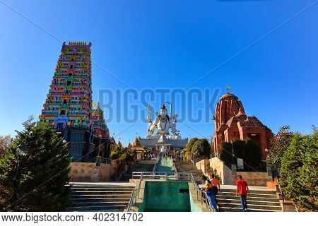An Image Of Lord Shiva Statue And Other Temples At Namchi In Sikkim India On 3 November 2016