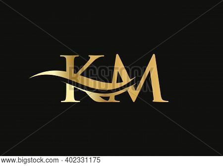 Initial Km Letter Logo With Creative Modern Business Typography Vector Template. Creative Abstract L