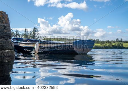 Rowing Boat At The Pier In Bruckless In County Donegal - Ireland.