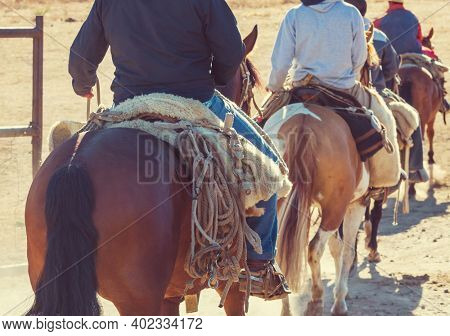 Gauchos in Patagonia mountains, Argentina