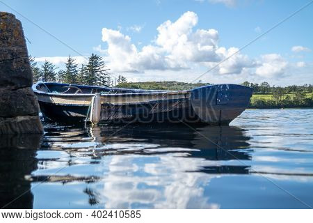 Rowing Boat At The Pier In Bruckless In County Donegal - Ireland.