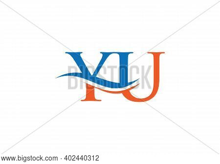 Swoosh Letter Yu Logo Design For Business And Company Identity. Water Wave Yu Logo With Modern Trend