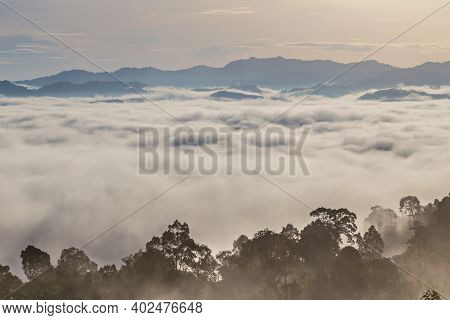 Khao Khai Nui, Sea Of Fog In The Winter Mornings At Sunrise, New Landmark To See Beautiful Scenery A