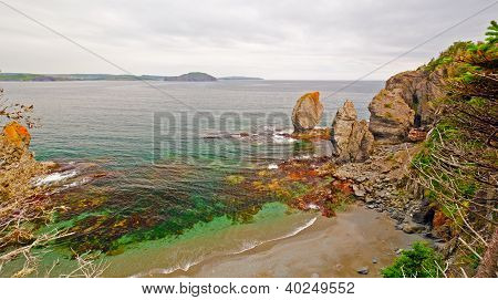 Pilas de mar en la costa de Terranova