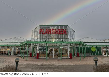 Exterior View Of Swedish Trade Center Plantagen. Uppsala. Sweden. 01.09.2021.