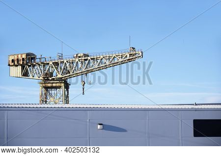 Shipbuilding Crane In Historical Clydebank Glasgow Scotland