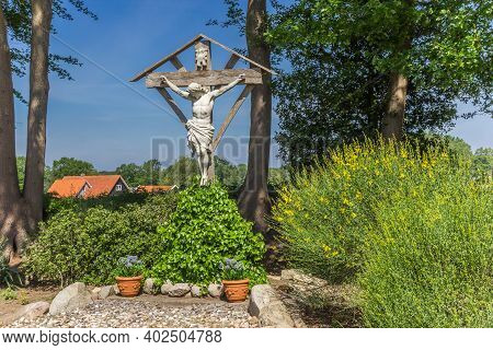 Statue Of Jesus Christ Along The Road Between Vasse And Ootmarsum, Netherlands