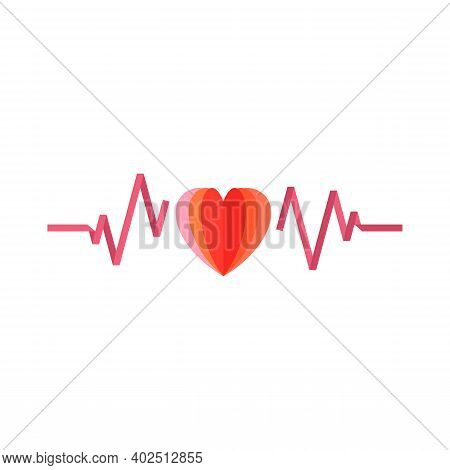 Heart Beat Pulse Flat Icon For Medical Applications And Websites. Heart Beat Pulse Icon. Heart Beat 
