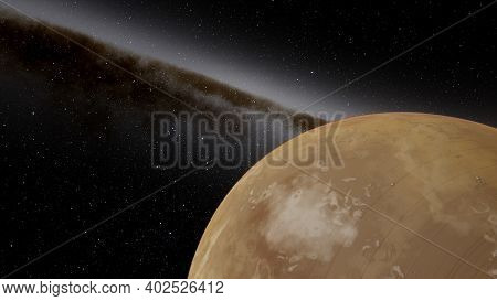 Planets And Galaxy, Science Fiction Illustration. Beauty Of Deep Space. Billions Of Galaxy In The Un
