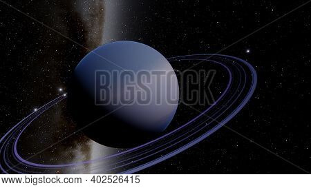 Planets And Galaxy, Science Fiction Illustration. Beauty Of Deep Space. Billions Of Galaxy In The Un