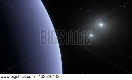 Planets And Galaxy, Science Fiction Illustration. Beauty Of Deep Space. Billions Of Galaxy In The Un