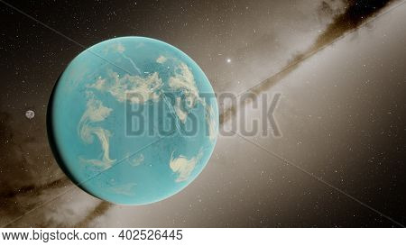 Planets And Galaxy, Science Fiction Illustration. Beauty Of Deep Space. Billions Of Galaxy In The Un