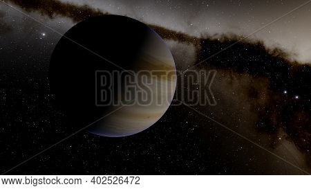 Planets And Galaxy, Science Fiction Illustration. Beauty Of Deep Space. Billions Of Galaxy In The Un