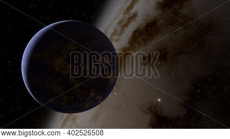 Planets And Galaxy, Science Fiction Illustration. Beauty Of Deep Space. Billions Of Galaxy In The Un