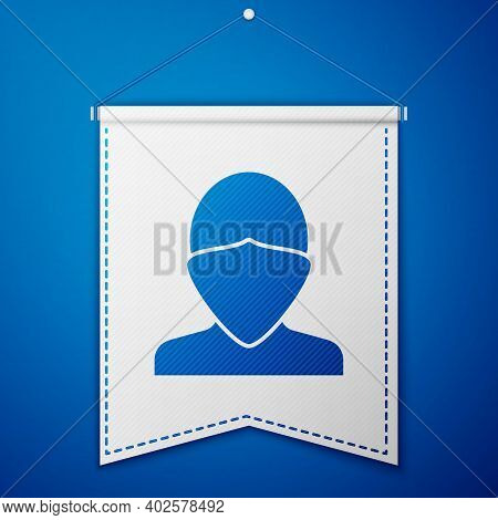 Blue Vandal Icon Isolated On Blue Background. White Pennant Template. Vector