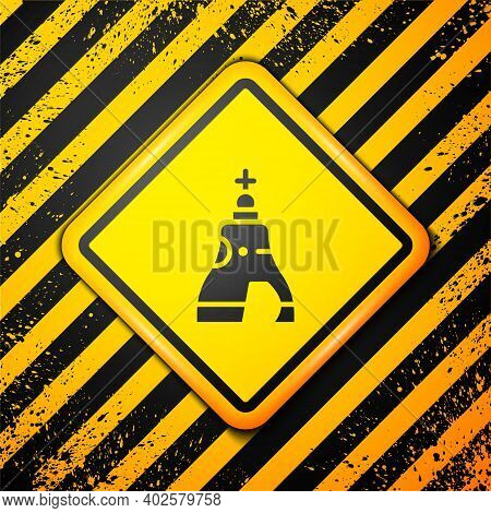Black The Tsar Bell In Moscow Monument Icon Isolated On Yellow Background. Warning Sign. Vector