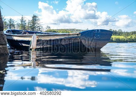 Rowing Boat At The Pier In Bruckless In County Donegal - Ireland.