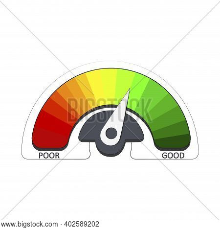 Element Graphic Design Indicator Credit Customer Rate With Bright Colored Spectrum Levels. Credit Sc
