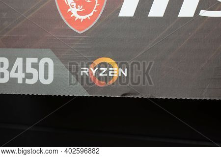 Moscow, Russia - 5 December 2020: Ryzen Logo Close-up, Illustrative Editorial.