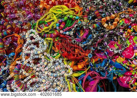 Lido Di Camaiore, Italy - September 7, 2011: Cheap Holiday Souvenirs Sold At A Street Market In Lido
