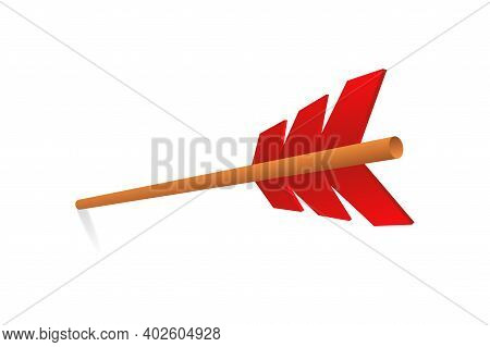 Arrow Archery Vector Illustration Of Goal Succes. Succesful Business Accuracy On Blank White Backgro