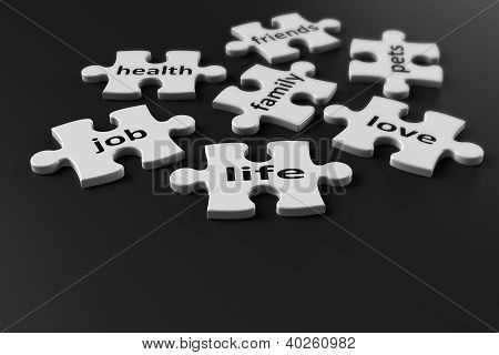 Puzzleteile des Lebens