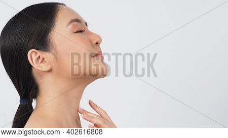 Young Asian Woman Beauty Face Make Up For Skincare Cosmetic