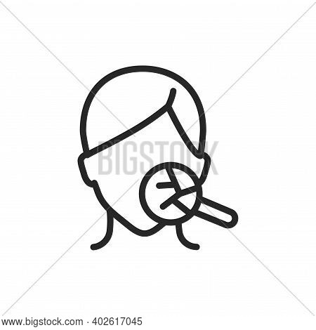 Dry Skin Color Line Icon. Isolated Vector Element.