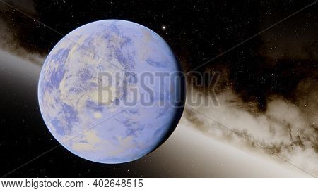 Planets And Galaxy, Science Fiction Illustration. Beauty Of Deep Space. Billions Of Galaxy In The Un