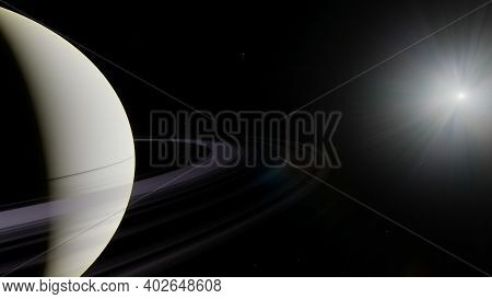 Planets And Galaxy, Science Fiction Illustration. Beauty Of Deep Space. Billions Of Galaxy In The Un