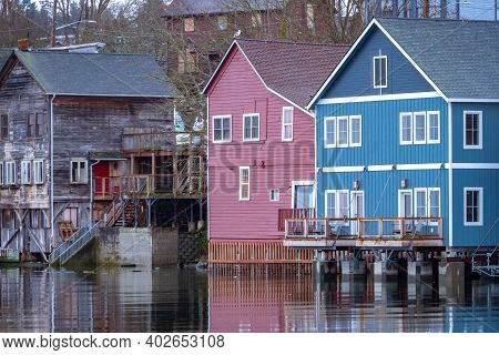Buildings, Nautical Building, Harbor, Wharf, Old, Vintage, Sea, Ocean, Bay, Houses, Waterfront, Coup