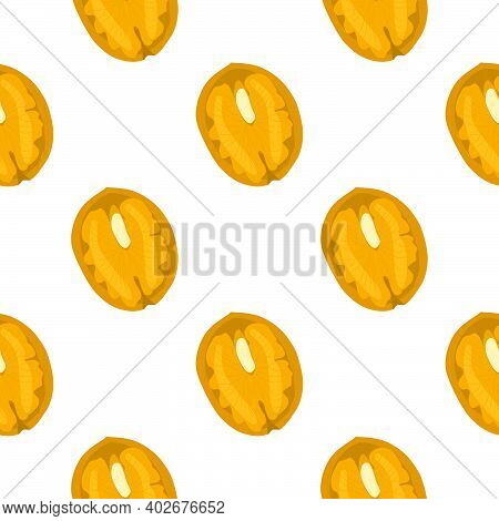 Illustration On Theme Big Pattern Identical Types Walnut, Nut Equal Size. Walnut Pattern Consisting 