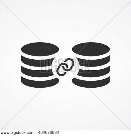 Databases Linked, Backup Data. Stock Vector Illustration Isolated