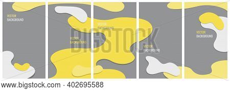 Vector Set Abstract Backgrounds In Minimalistic Flat Style In Color Of The Year 2021 With Copy Space