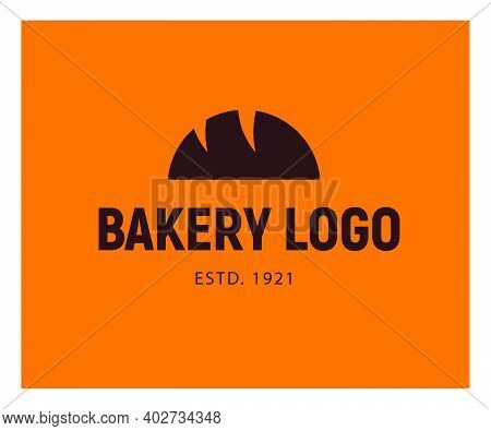 Bakery House Logo Design With Flat Bread Loaf Icon Illustration. Vector Doodle Style. For Cafe Brand